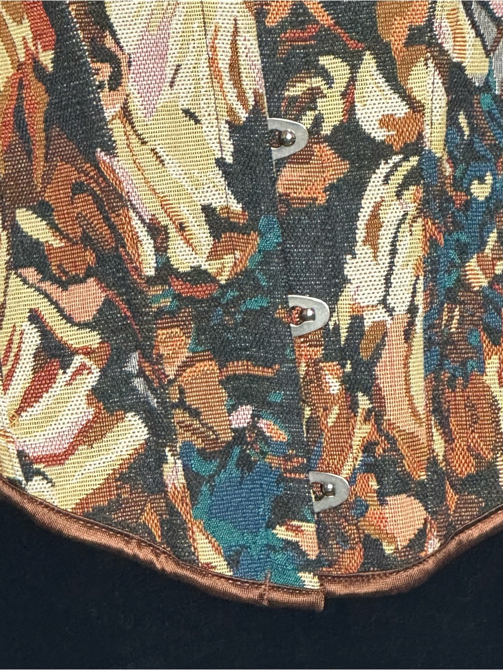 Floral Tapestry Corset Bustier Top - Brown Multi - Picture 4 of 6